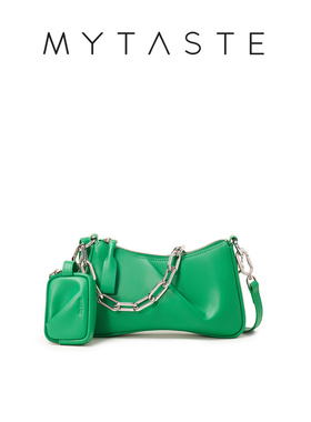 MYTASTE小号扭扭包三合一牛皮褶皱包小众设计女包斜挎链条小包包