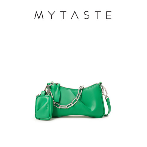 mytaste牛皮小众设计风链条女包