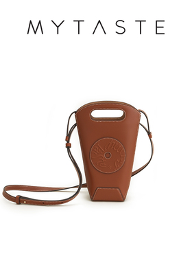 MYTASTE/Cookie曲奇桶真皮斜挎小桶包小众设计师手提菜篮包手机包