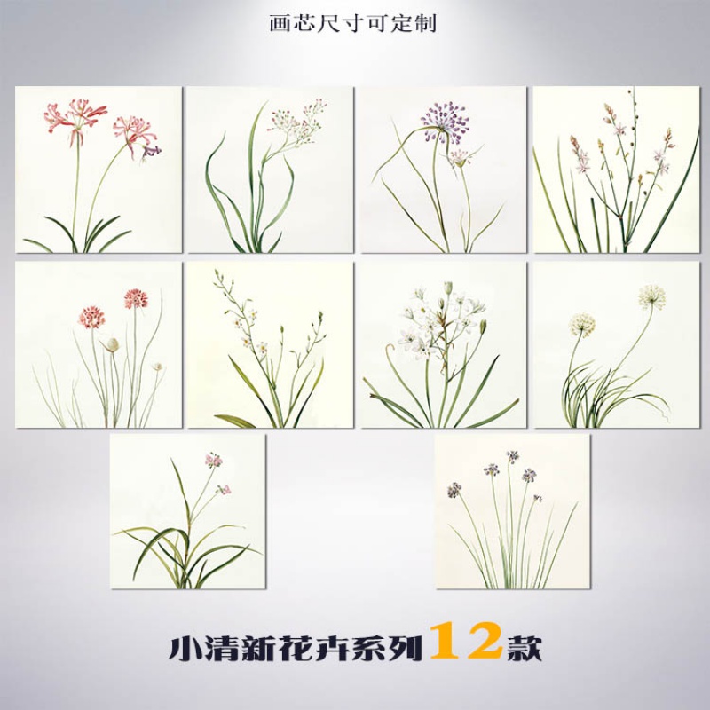 小清新植物花卉装饰画画心 客厅卧室儿童房沙发背景无框挂图画芯图片