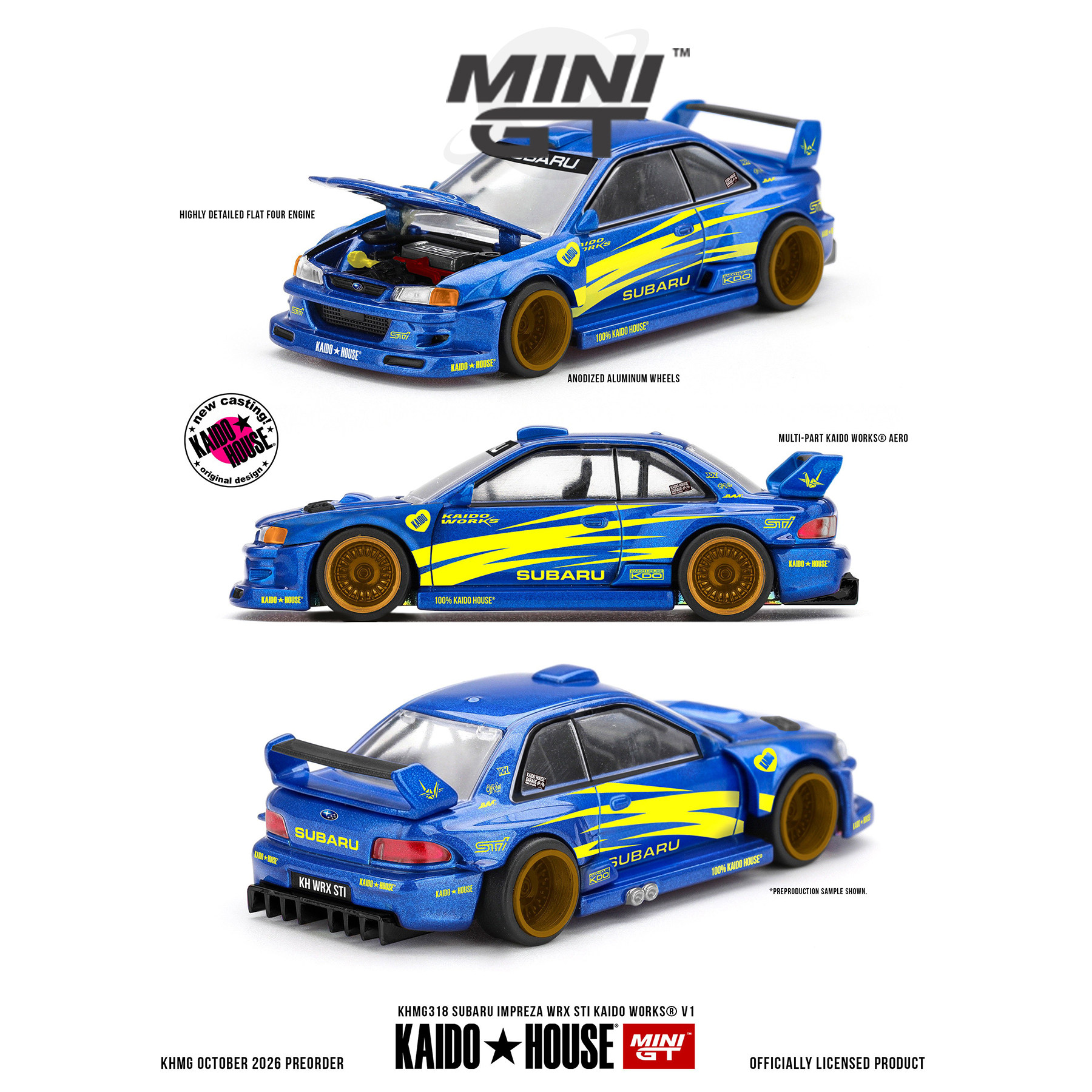 [Oseky]MINIGT KAIDOHOUSE 斯巴鲁 Subaru Impreza WRX STI 318