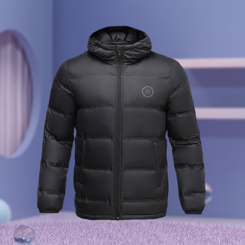 李宁正品冬季新款羽绒服韦德轻薄男子时尚短款连帽外套AYMQ043