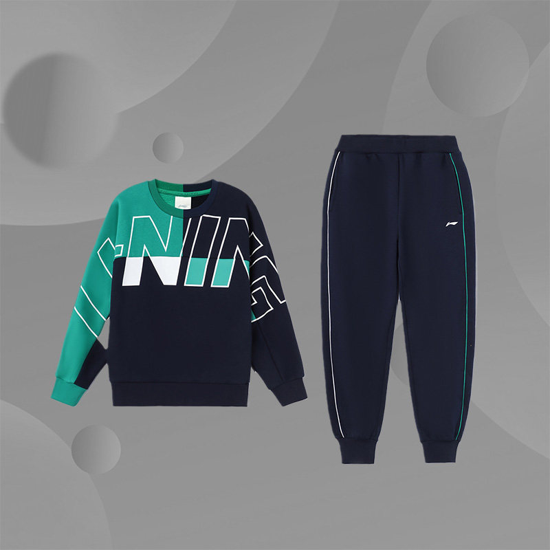 中国李宁童装套装男女大童保暖加绒运动长袖卫衣运动套装YWER034,童装/婴儿装/亲子装,套装,淘宝优惠券,粉丝福利购,淘宝优惠卷