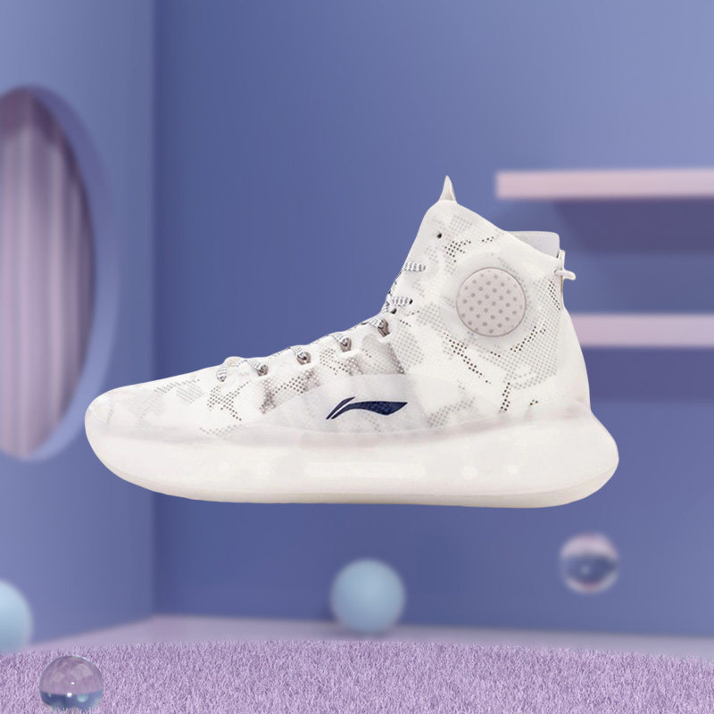 lining李宁驭帅1442翡翠蓝减震高帮实战篮球鞋 abaq033