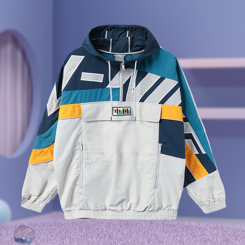 李宁正品男子秋季新款套头连帽时尚宽松保暖防风运动风衣AFDR401