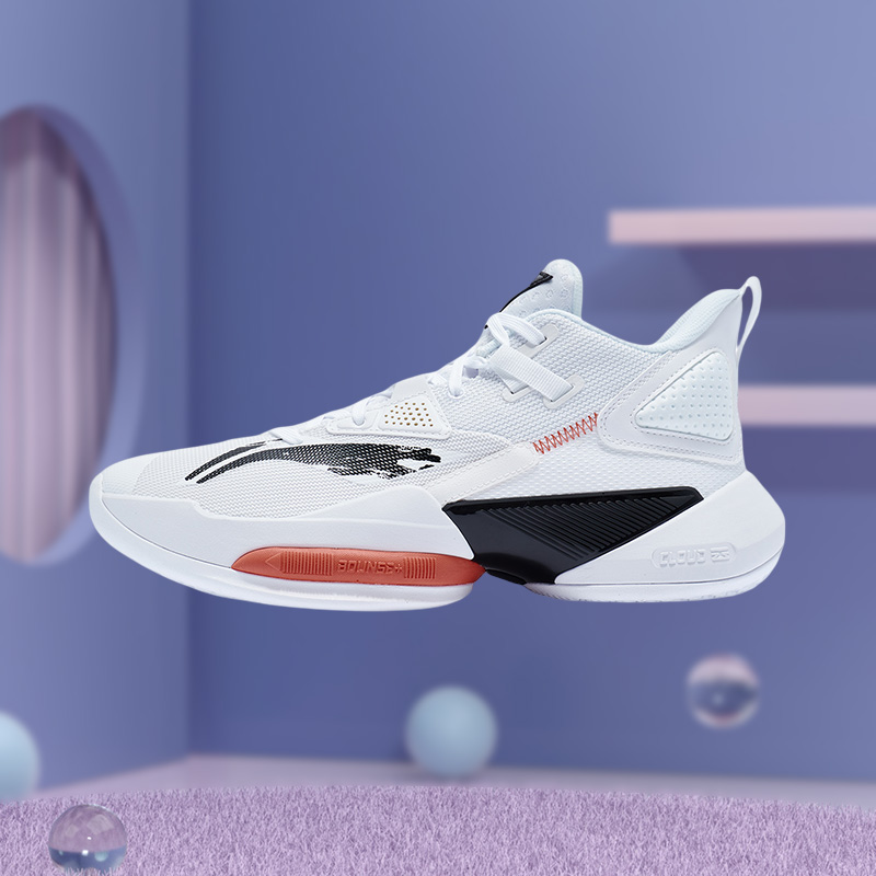 李宁篮球鞋男秋冬季新款空袭VIII中帮男鞋减震运动鞋ABPR035