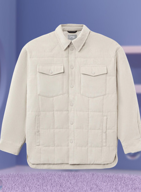 李宁正品新款运动时尚系列男子灯芯绒翻领纯色短款棉服AFMR491