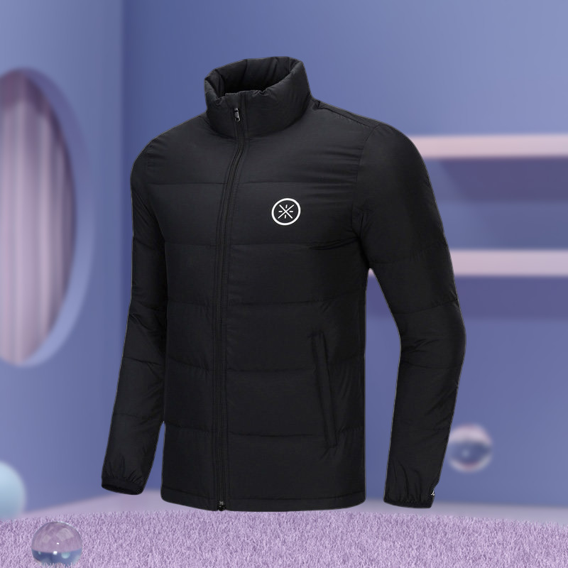 李宁正品新款男子韦德系列短款保暖鹅绒运动休闲羽绒服aymp073