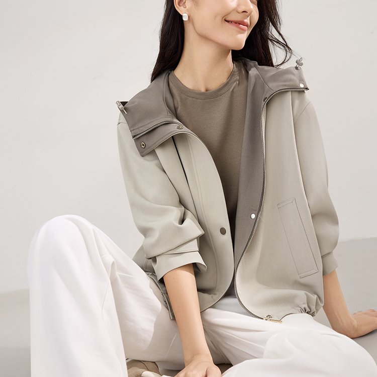 休闲简约气质风衣外套女巨好看的秋季时尚百搭短款上衣