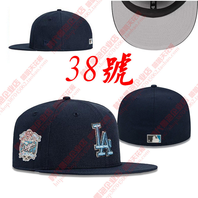 La Hat Hip-Hop American Men's and Women's Flat-Brimmed Baseball Cap Non-Adjustable Los Angeles Dodge Hip-Hop Back-Worn Hat