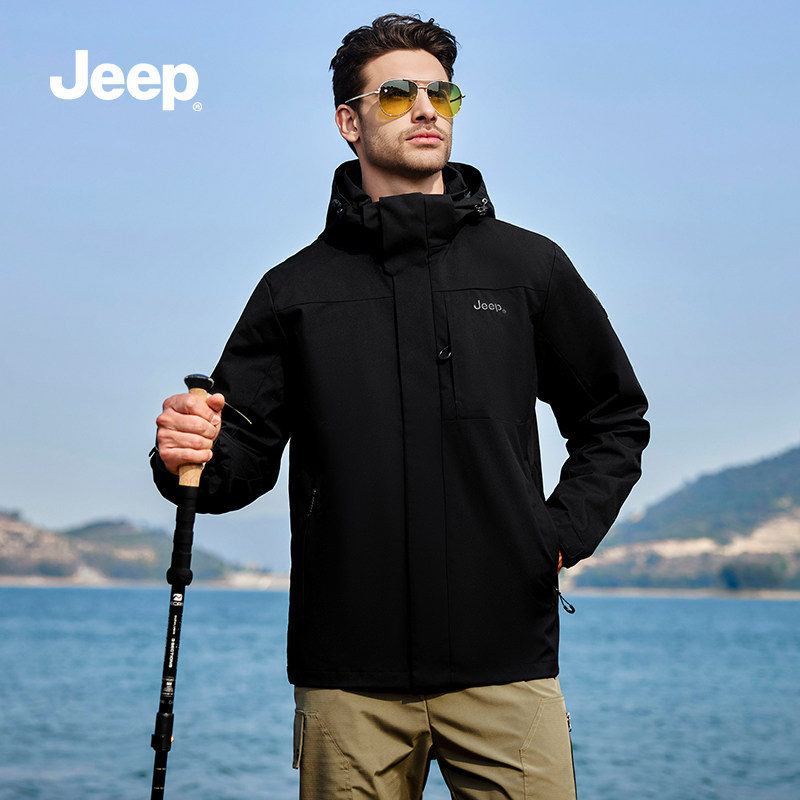 JEEP吉普户外高级感单件夹克爆款休闲百搭潮流男款防水保暖外套