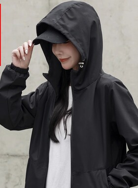 外套女春秋款小个子2025新款长袖薄款韩版百搭连帽小香风夹克上衣