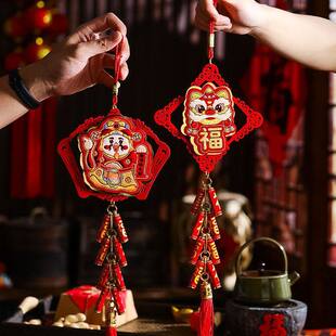 2026马年新年装饰品春节家用客厅玄关布置立体鞭炮挂件醒狮挂饰