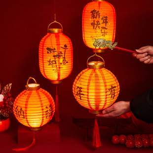 饰挂件幼儿园手工灯笼 2026马年新年儿童手提福字发光灯笼春节装