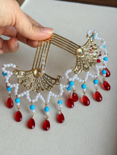 【温宜】古风发梳掩鬓明制宋制汉服发饰新中式发钗头饰默认微瑕