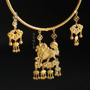 【瑞麟】古风麒麟平安锁铃铛项圈明制汉服璎珞国风马面裙配饰合金