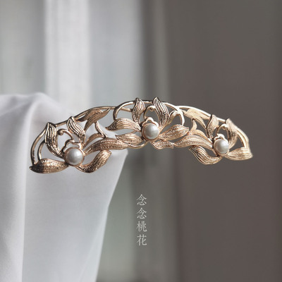 念念桃花斋兰花发冠汉服发饰纯铜