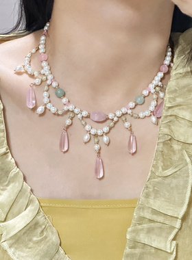 【相思扣】新中式珍珠项链古风汉服水滴软璎珞多层仙气唐风锁骨链