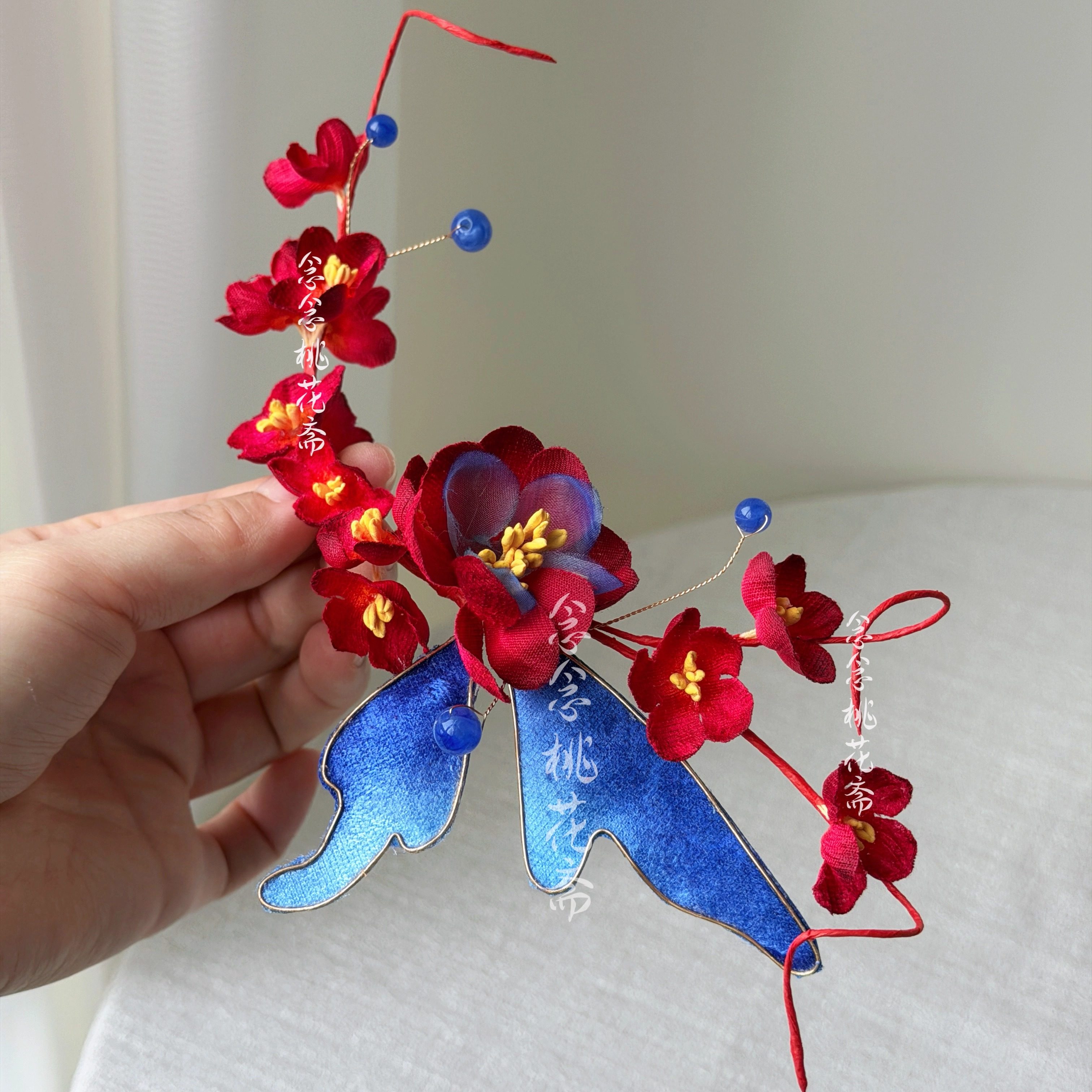 新中式梅花仿绒花发饰汉服头饰