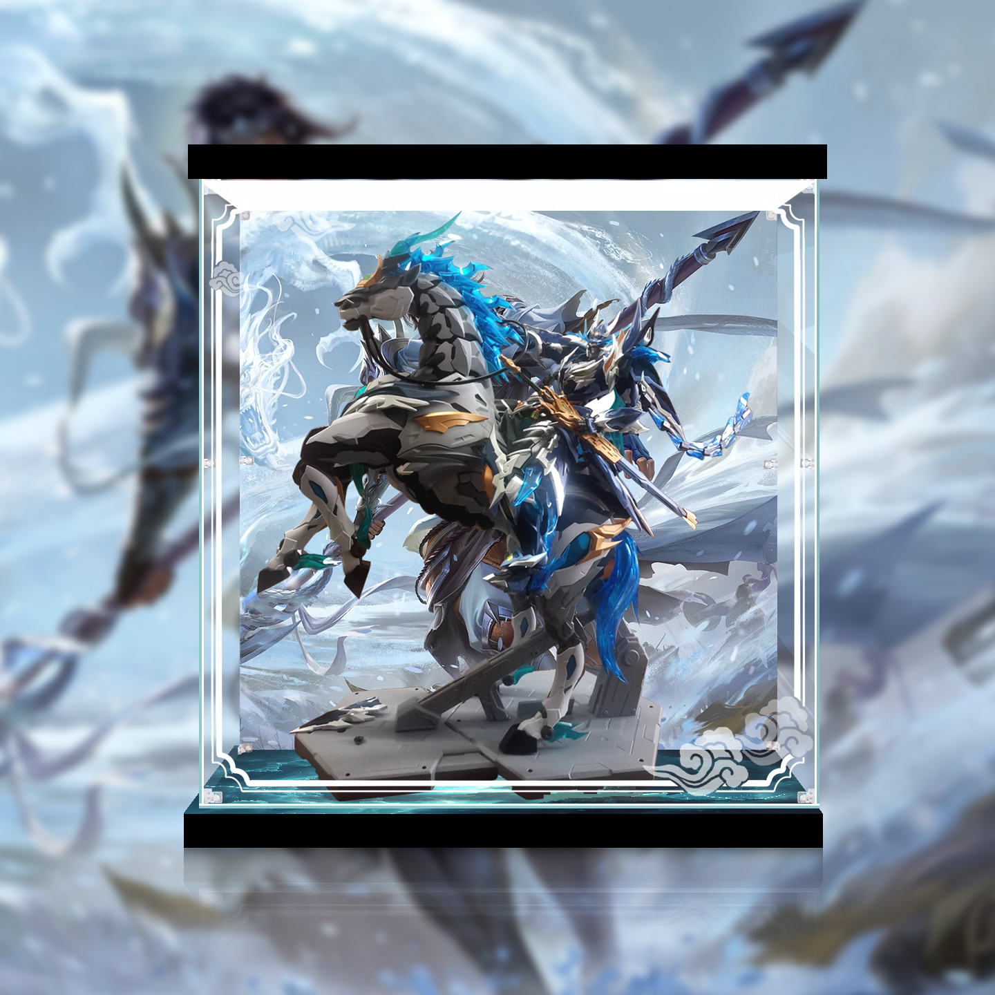 灯箱亚克力背景展示盒适用摩动核赵云带坐骑模型国创机甲防尘罩