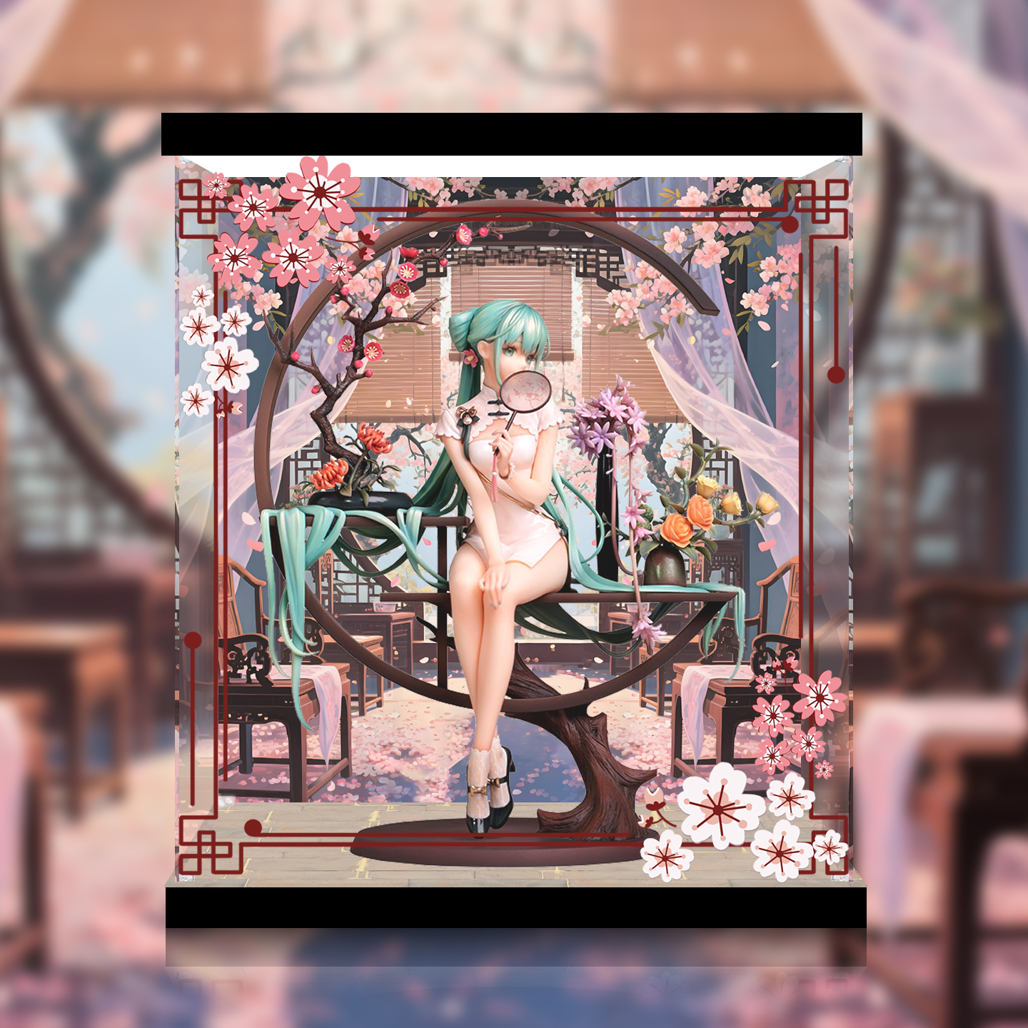 适用Myethos 初音未来 旗袍韶华 亚克力展示盒玩具透明防尘收纳盒