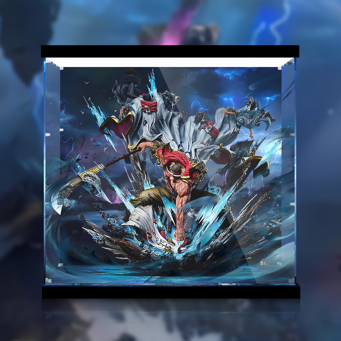 适用海贼王爱德华·纽盖特手办专用模型展示盒防尘罩透明收纳盒