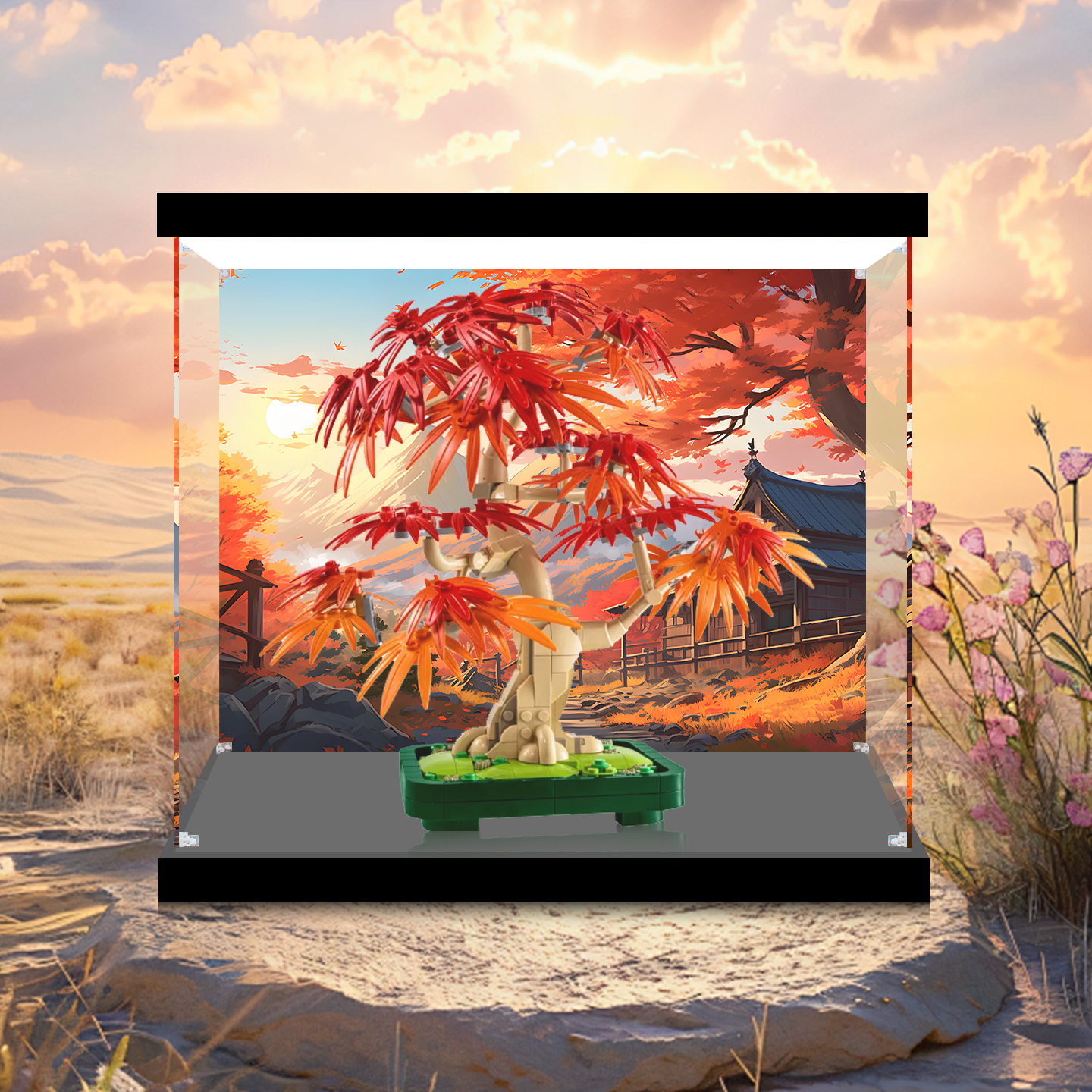 适用10348红枫盆景永生花积木