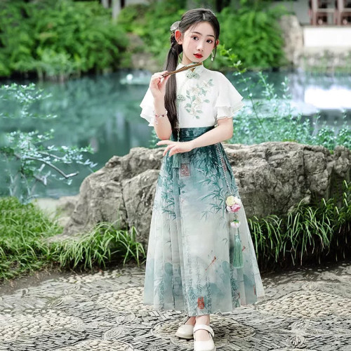 女童马面裙春装2025新款新中式