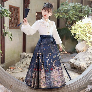 中国风古装 新款 套装 长款 超仙日常马面裙 女童马面裙夏季