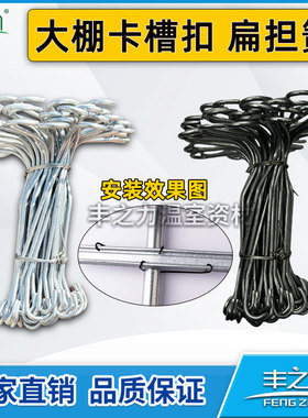 丰之力大棚钢丝卡槽固定器扁担簧卡槽卡扣单钩压膜槽弹簧卡包邮