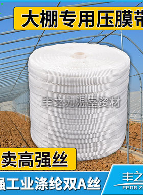 温室大棚配件压膜带线绳加厚耐磨抗老化白色托膜带拉力压膜扁带