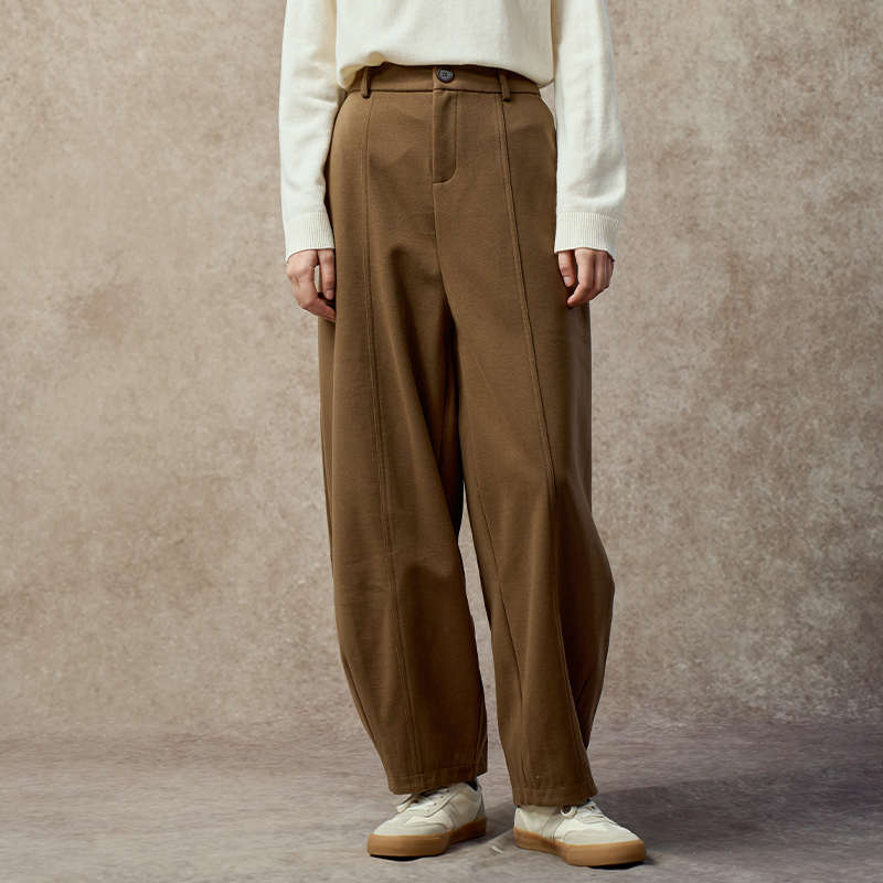 萝卜裤休闲长裤复古水洗斜纹棉