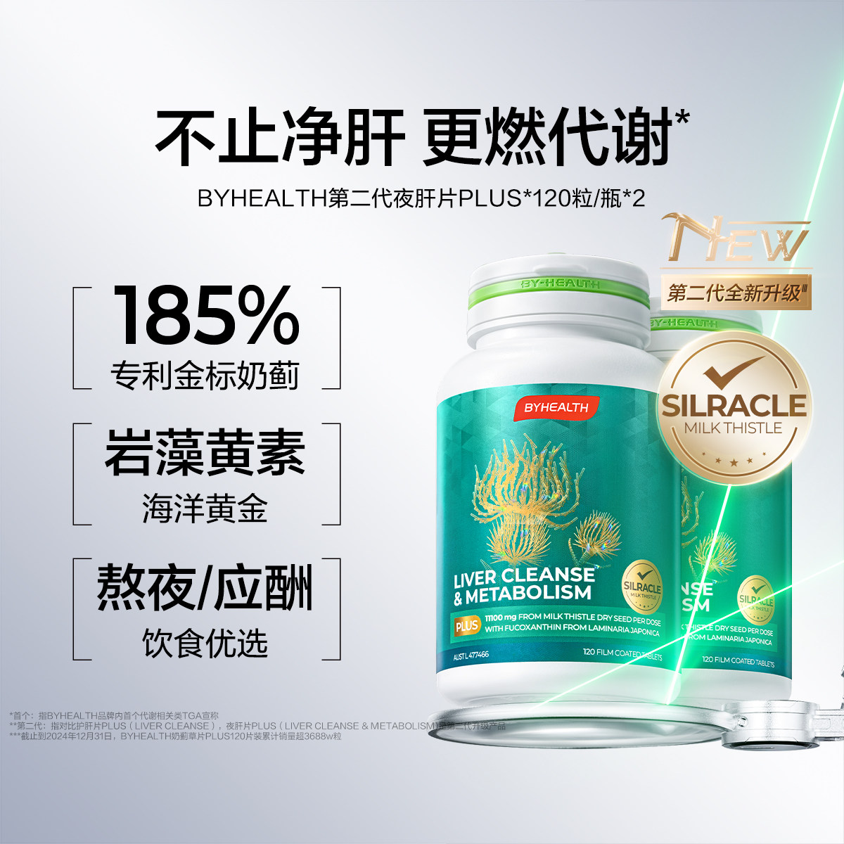 BYHEALTH第二代护肝片岩藻黄素奶蓟草熬夜代谢,保健食品/膳食营养补充食品,蓟类,淘宝优惠券,粉丝福利购,淘宝优惠卷