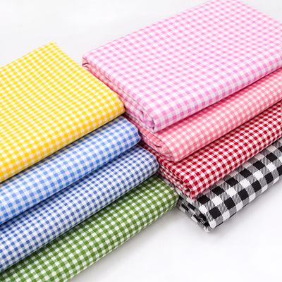 全棉格子布衬衫裙子服装床品面料