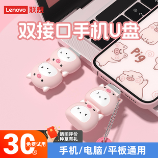 联想卡通u盘typec双接口iphone苹果15 16手机电脑两用高速大容量