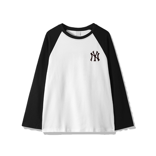 美式复古插肩长袖t恤女春秋季2025新款纯棉内搭上衣宽松打底衫ins