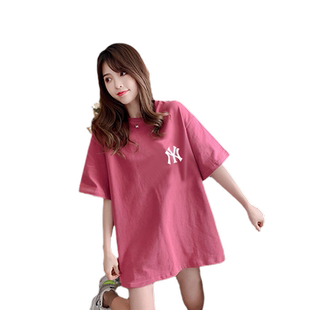 小个子白色纯棉t恤女短袖2026年韩版春夏宽松大码中长款上衣ins潮