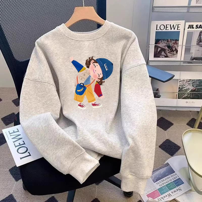 白灰色小猫纯棉卫衣洋气减龄外套