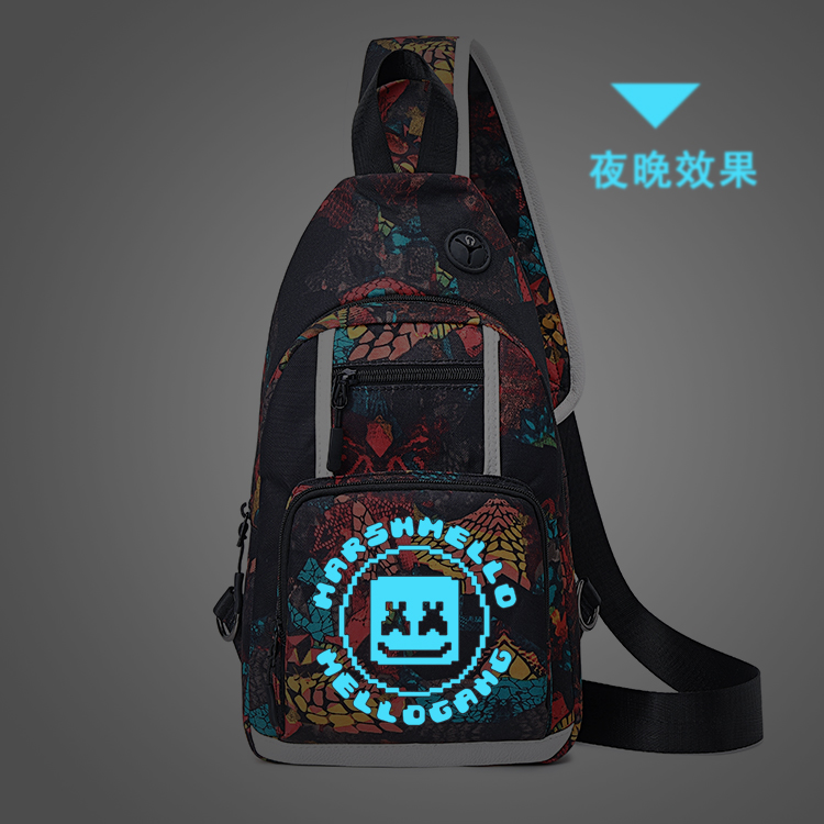 marshmello百大DJ棉花糖电音周边胸包男单肩背包斜挎小包学生休闲