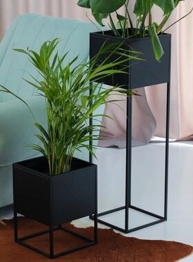 1208花架客厅落地式铁艺花箱装饰架玄关阳台绿萝花盆植物盆栽架子