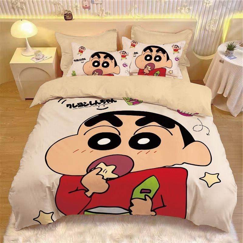 蜡笔小新被套纯棉四件套全棉儿童床单床笠学生宿舍床上用品三件套