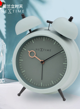 nextime荷兰立时天金属铃铛大铃声马颈钟 贪睡夜灯光简约大闹钟