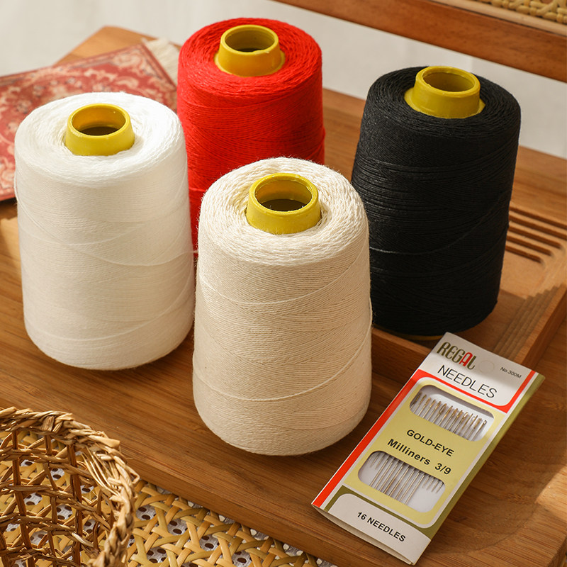 家用手工缝被子专用线套装3股加粗缝被子线棉线白线 老式粗棉线团,居家布艺,线,淘宝优惠券,粉丝福利购,淘宝优惠卷