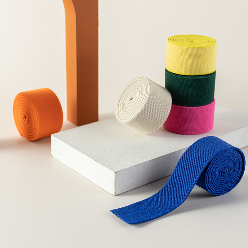 2.5cm宽彩色加厚松紧带扁高弹