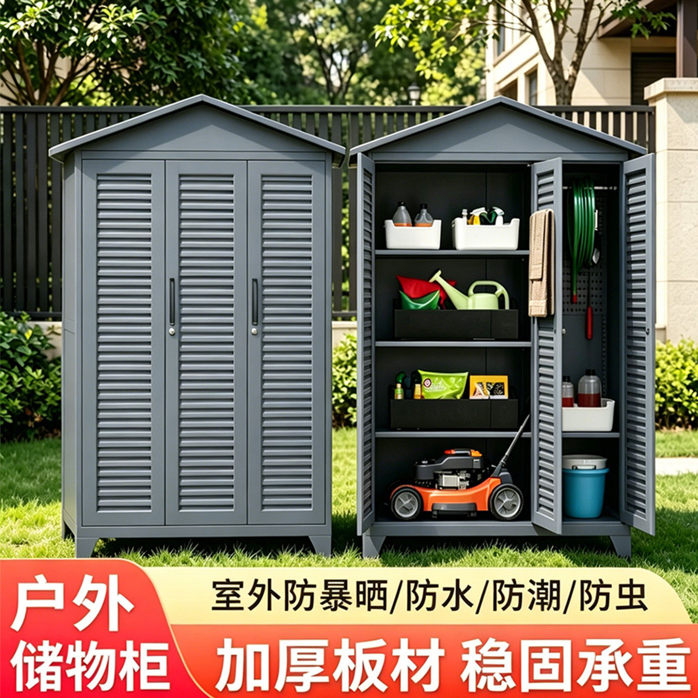 户外花园庭院工具储物柜防水防晒图片