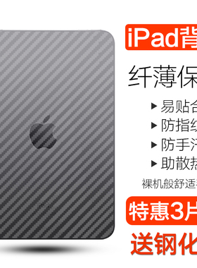 适用2021新款ipadmini7平板背膜ipadmini5/4碳纤维背膜7.9英寸mini1/2/3防刮后背贴纸8.3寸mini6磨砂防摔软膜