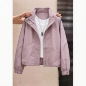紫色设计感冲锋衣外套女2026新款 意法风衣欧货洋气高级感夹克上衣