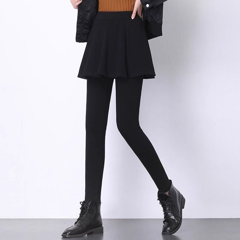 假两件打底裤女外穿秋冬季加绒加厚百褶裙裤带裙子的一体带裤裙,女装/女士精品,打底裤,淘宝优惠券,粉丝福利购,淘宝优惠卷