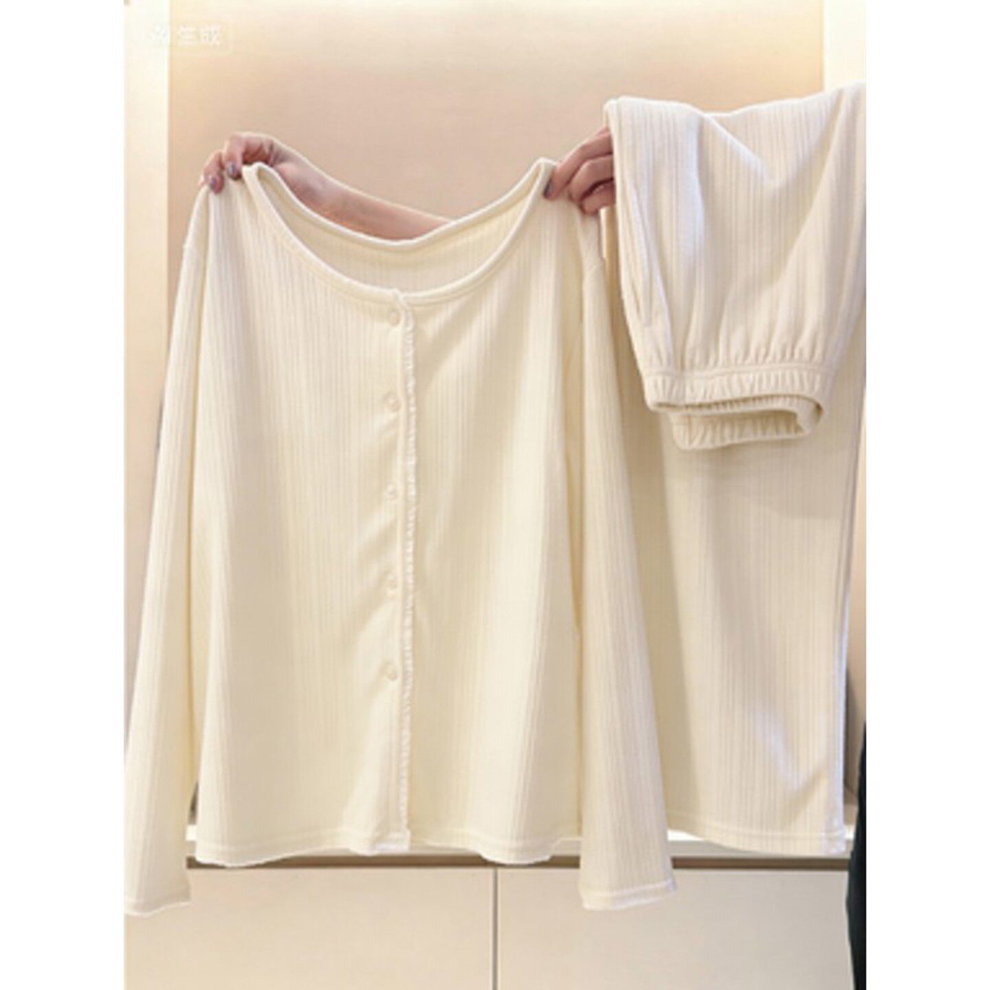 带胸垫纯棉睡衣女款春秋夏季新款奶fufu甜美学生家居服套装可外穿