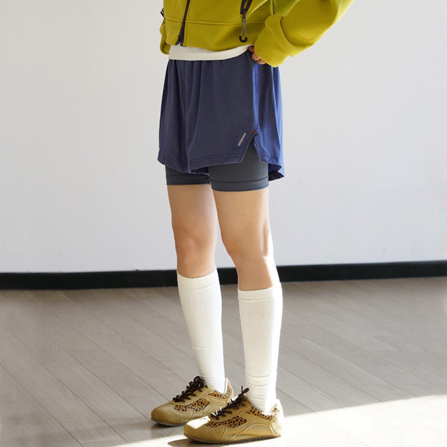 假两件运动短裤女春季防走光速干裤健身裤篮球跑步排球透气健身服